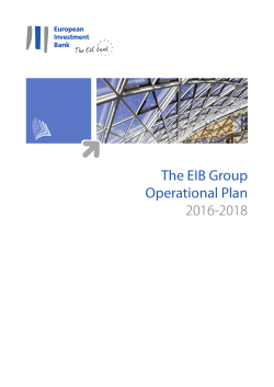 The EIB Group Operational Plan 2016-2018