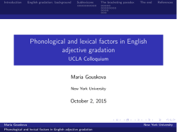 Phonological and lexical factors in English adjective gradation
