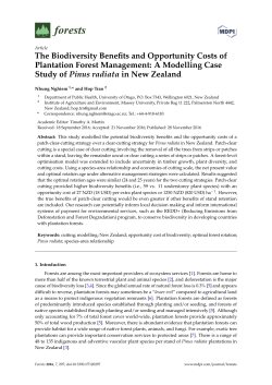 The Biodiversity Benefits and Opportunity Costs of Plantation Forest