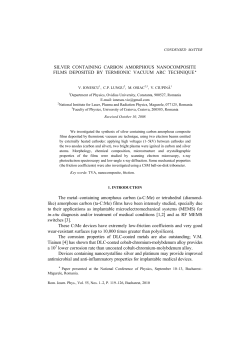 SILVER CONTAINING CARBON AMORPHOUS NANOCOMPOSITE
