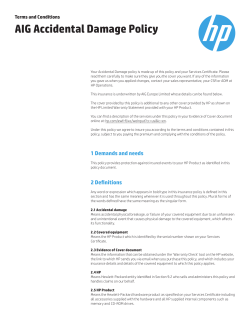 AIG Accidental Damage Policy