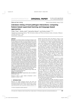 Literature mining of host&ndash;pathogen interactions