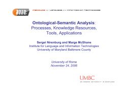 Ontological-Semantic Analysis: Processes, Knowledge Resources