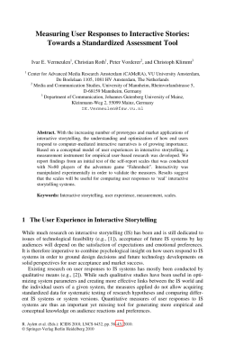 Measuring User Responses to Interactive Stories: Towards a