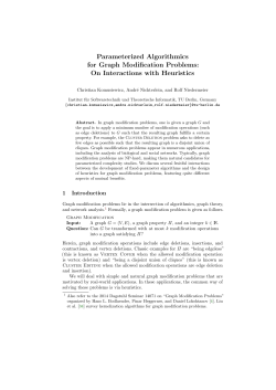 Parameterized Algorithmics for Graph Modification Problems: On