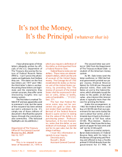 It`s not the Money, It`s the Principal (whatever that is)