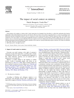 The impact of social context on mimicry