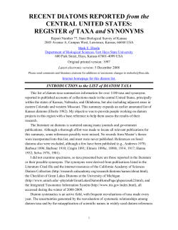 Diatom List of the Central US