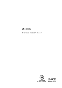 2013 Chemistry Chief Assessor`s Report