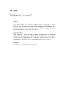 Delia Falconer The Challenge of the &ldquo;Post