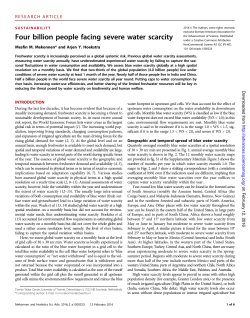 Global water scarcity - Water Footprint Network