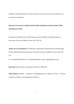 1 Inhibition of prenyltransferase activity by statins in both liver and