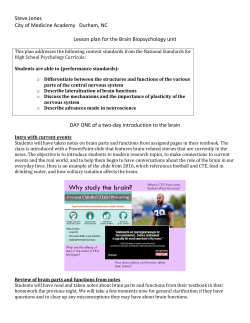 Lesson plan for the Brain Biopsychology unit