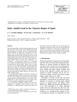 Daily rainfall trend in the Valencia Region of Spain