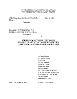 motion of stay - American Bankers Association