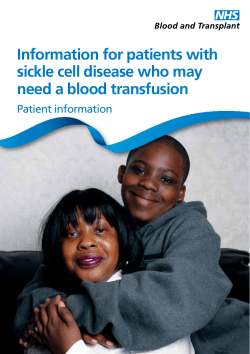 Information for patients with sickle cell disease who may need a