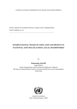 INTERNATIONAL TRADE IN GMOs AND GM PRODUCTS