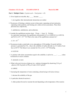 Key for Exam II Multiple Choice