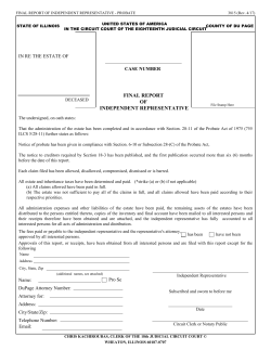 final report of independent representative
