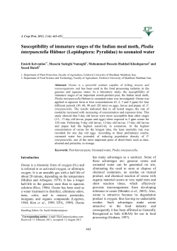 Susceptibility of immature stages of the Indian meal moth, Plodia
