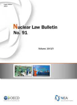 Nuclear Law Bulletin No. 91, Volume 2013/1