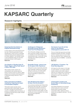 KAPSARC Quarterly Issue 2