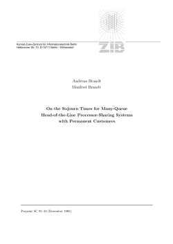 Andreas Brandt Manfred Brandt On the Sojourn Times for Many