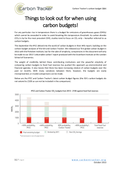 Things to look out for when using carbon budgets!