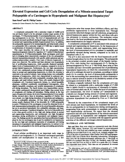 Elevated Expression and Cell Cycle