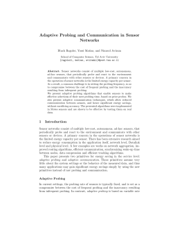 Adaptive Probing and Communication in Sensor Networks