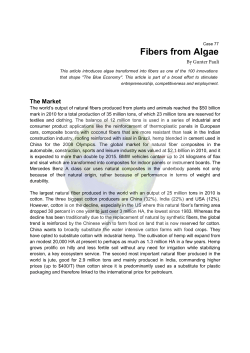 Fibers from Algae - The Blue Economy