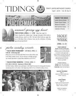 Tidings &ndash; April 01, 2014 - Trinity United Methodist Church