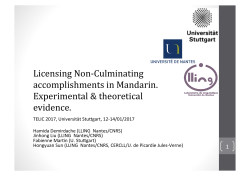 Non-Culminating accomplishments in Mandarin