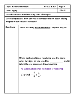 A) Adding Rational Numbers (Fractions)