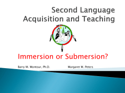 PPT Immersion or Submersion Second Language