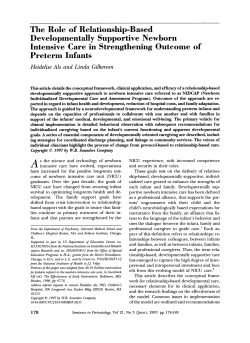 The Role of Relationship-Based Developmentally Supportive