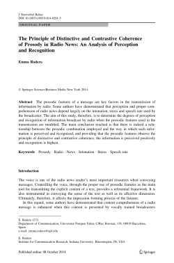 The Principle of Distinctive and Contrastive Coherence of