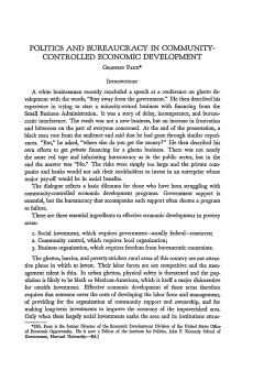 Politics and Bureaucracy in Community