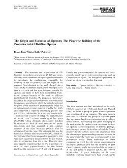 The Origin and Evolution of Operons:The Piecewise Building of the