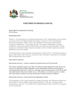 bioclimatic groups of natal - KZN Department of Agriculture