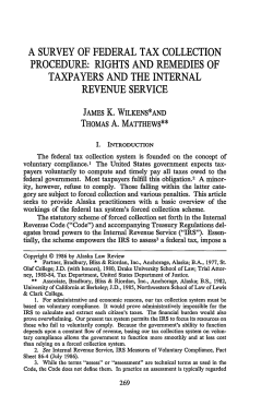 A Survey of Federal Tax Collection Procedure: Rights and