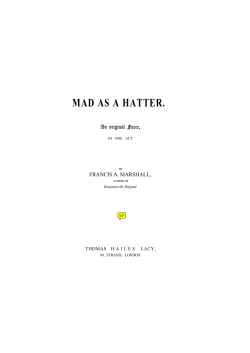 Mad as a Hatter - Victorian Plays Project