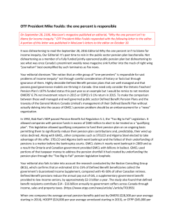 OTF President Mike Foulds: the one percent is responsible
