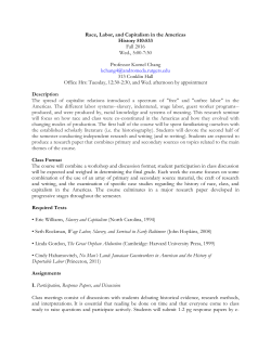 Race, Labor, and Capitalism in the Americas