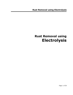 Rust Removal using Electrolysis Rust Removal using Electrolysis