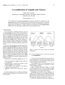 Crystallization of Liquids and Glasses