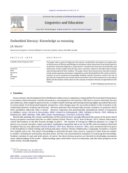 Embedded literacy: Knowledge as meaning