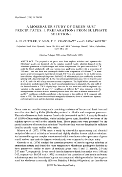 a mossbauer study of green rust precipitates: i. preparations from