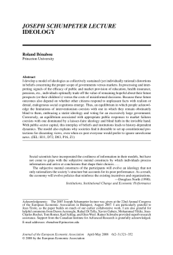 joseph schumpeter lecture ideology