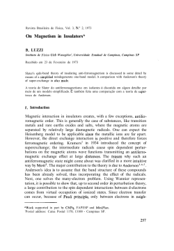 On Magnetism in Insulators - Sociedade Brasileira de F&iacute;sica